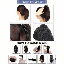 Synthetic Chignon Messy Bun Claw Clip In Hair Piece Wavy Curly Hair Bun Ponytail Extensions Scrunchie Hairpieces For Women