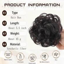 Synthetic Chignon Messy Bun Claw Clip In Hair Piece Wavy Curly Hair Bun Ponytail Extensions Scrunchie Hairpieces For Women