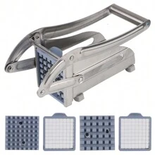 Cortador de tiras de patata, máquina de cortar pepino, picadora práctica para el hogar, rebanadora de acero inoxidable, utensilios de cocina - Plateado - Ver 6