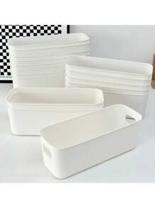 1 szt. Mleczny biały organizer biurkowy z przegródkami, tacka do przechowywania bielizny, skarpetek, małych przedmiotów