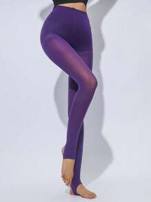1 Pair Women Elegant Stirrup Tights, Casual Daily Wear