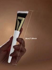 1pc Contour Makeup Brush, V-Shaped Curved Angled Blush Brush For Shading, Sculpting Jawline And Defining Facial Contours - White - View 6