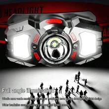 1/2x Sensor LED+COB Headlamp Head Torch Rechargeable Headlight Lamp Super Bright - Red - View 6