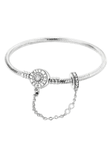 1 件迷人 16-22 厘米真心心形珠子编织皮绳手链 适合女友礼物 精美女士珠宝 - 銀色 - 查看 30