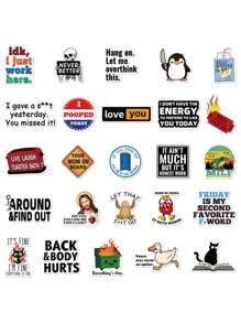 50pcs Funny Cartoon Sticker Pack, Pranks Creative Stickers Suitable For Decorating Phone, Laptop, Tablet, Helmet, Scrapbook, Luggage - Multicolor - View 8