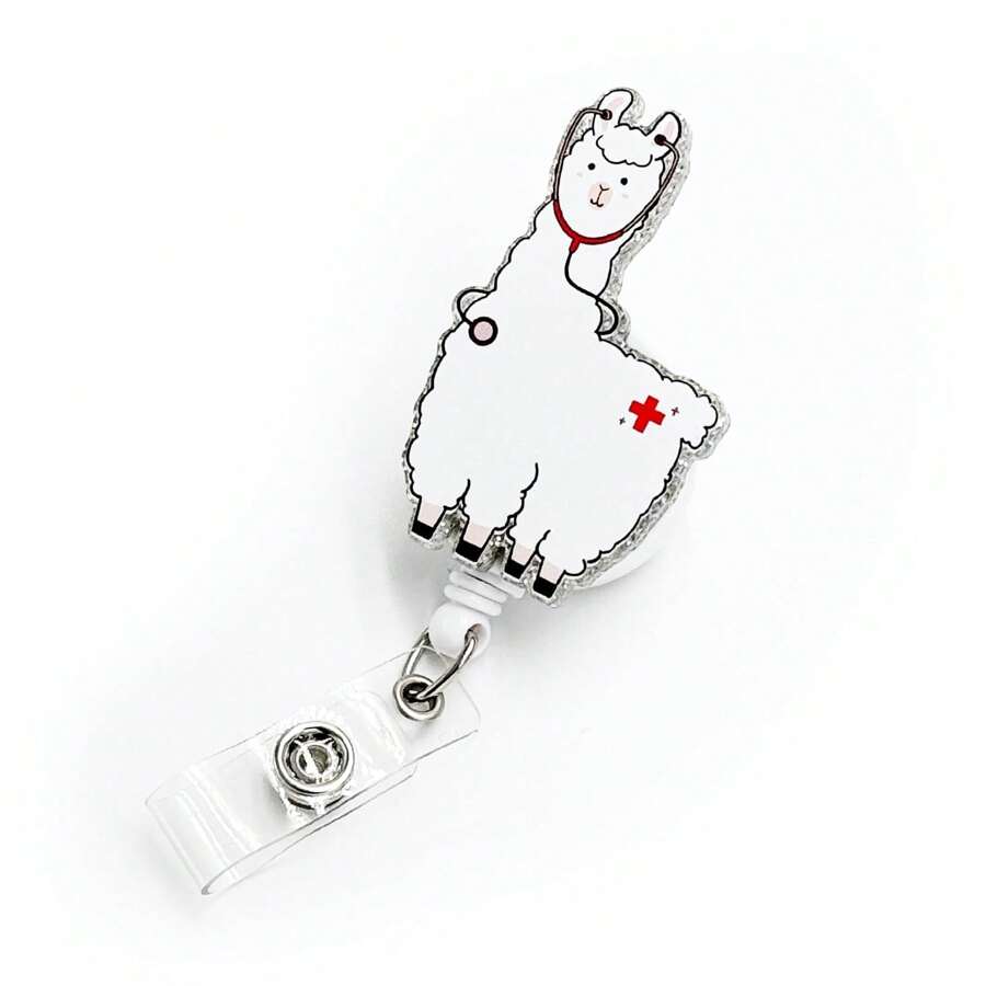 Funny Capybara Badge Reel – Retractable ID Badge Holder With Clip For Nurses, Office, Teachers, CNA, RN