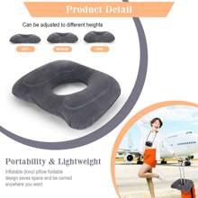 Inflatable Hemorrhoid Pillows, Donut Pillow For Tailbone Pain, Adjustable Inflatable Seat Cushion For Bed Sores, Postpartum Pregnancy, Car Seat, Airplane, 17.7'' X 15.4'' X 4.3'' - Xám - Xem 3