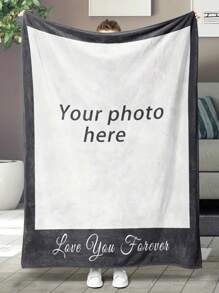 Personalized "Forever Love You" Photo Collage Throw Blanket, Customized Couple Gift, Spouse Blanket With Photos, Special Memento, Girlfriend Birthday Present