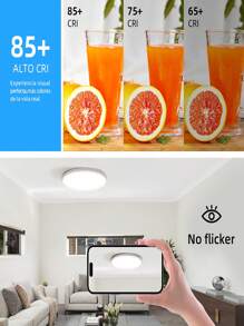 CANMEIJIA 1 件装 LED 吸顶灯 220V 雷达传感器吸顶灯 运动传感器白光 6500K LED 灯 房间装饰灯 适用于客厅、卧室、厨房、书房、走廊、门口 - 雷達感應吸頂燈 - 查看 7