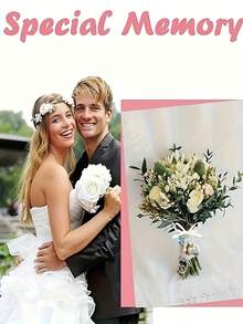 1/2Pcs Personalized Custom Bridal Bouquet Commemorative Brooch, Designed With Various Specifications Of 1/2/3 Photo Pendants, Lace Bow Faux Pearl Decoration, Metal Material Texture Full Of Fashion And Uniqueness, Personalized Beauty, Retro Elegance, Luxurious Warmth, Worn On The Chest, Bouquet