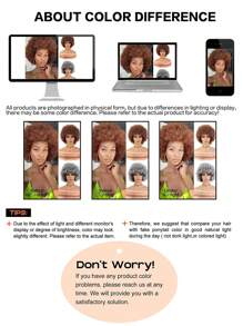 Peluca rizada afro ensortijada sintética de 5 pulgadas para mujeres, peluca puffy afro de tamaño pequeño para los años 70 y 80, con aspecto natural y esponjoso, ideal para uso diario