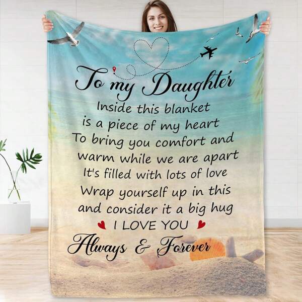 Daughter Gifts From Mom Dad - To My Daughter Blanket For Daughter - Christmas, Xmas, Birthday, Graduation Gifts For Daughter - Best Gift Ideas For Daughter Throw Blanket
