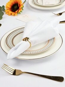 6/10/12/24/50pcs White Cloth Napkins, Size 14*14/17*17/20*20 Inches, Washable, 100% Polyester Fabric, Hemmed, Suitable For Hotels, Restaurants, Parties, Weddings And More Occasions.