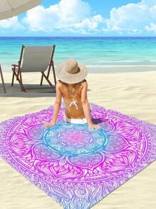 1 Stück leichte wasserdichte und sandabweisende Stranddecke, Outdoor Picknick Matte mit digitalem Schildkröten-Motiv, geeignet für Camping, Picknicks und Strände