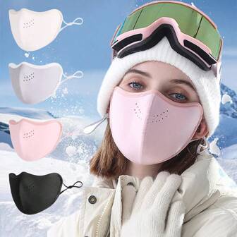 3D 透气防风面罩，带澳大利亚羊毛衬里，时尚男女通用设计，适合冬季骑行、护眼