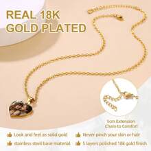 定制心形照片项链，玫瑰花爱心雕刻心形吊坠，优雅简约 18K 镀金不锈钢项链，男士/女士个性化珠宝，适合生日/母亲节/情人节/圣诞节礼物 - 銀色 - 查看 7