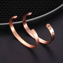 1pc Pure Copper Jewelry Set Adjustable Bracelet Hammered Finish Health Energy Arthritis