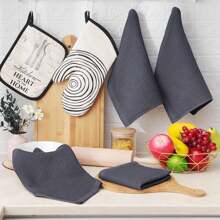 4/2 Pcs 12in*12in/13in*28in Waffle Weave Kitchen Towels, Super Soft And Absorbent Dish Cloths/Cleaning Towel Set