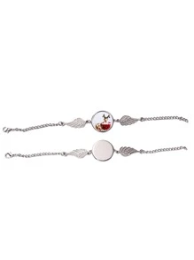 1 Customized Photo Bracelet With Angel Wings - Elegant Personalized Picture Charm Bracelet, Suitable For Women - Alloy Uncoated Jewelry, Suitable For Daily Wear - Unique Gift, Suitable For Girlfriends, Mother's Day, Christmas