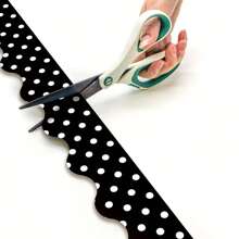 1 Roll 32.8 Feet Black Bulletin Board Borders, Scalloped Black Classroom Borders For Bulletin Board, White Board, Cork Board, Locker, Room Decor, Desk Decor And Classroom Decor,Classroom Decor,Office Decor,Room Decor,Home Decor,Wall Decor,Bathroom Decor,Bedroom Decor,Room Decoration Stuff,Posters