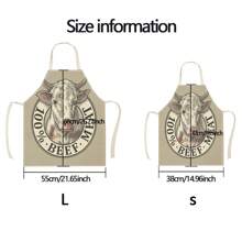 1pc Dinosaur & Sheep Pattern Linen Apron, Creative Funny Fashion Printed Apron, Waterproof & Oil-Proof, Easy To Clean For Household Cooking, Baking, Kitchen, Home Decor, Work Uniform