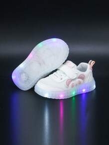1双春秋款白色和粉色婴儿鞋,1双LED发光小白鞋,1双幼儿运动鞋,1双女童软底帆布鞋,1双婴儿网眼透气软鞋,1双幼儿户外鞋带鞋垫13-18.3cm,时尚百搭童鞋 - 粉色 - 查看 21