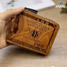 XAXRE 1-częściowy męski portfel na dolary (zapinany na guziki/zamek błyskawiczny/składany na pół), męski portfel ze skóry ekologicznej w stylu vintage z zapięciem na zatrzask - kompaktowy, design z wieloma przegródkami na karty - dla mężczyzn - idealny prezent na Dzień Ojca, urodziny i specjalne okazje odpowiedni dla nastolatków letnich, codziennych, na zewnątrz, do uprawiania sportu lub na wakacje, prezent podróżny lub na ukończenie szkoły lub prezent urodzinowy, dodatki do stroju, formalne/biznesowe, formalne