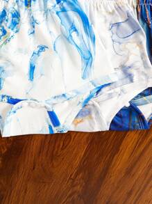 3pcs Baby Girls' Simple Elegant Casual Marble Print Romper