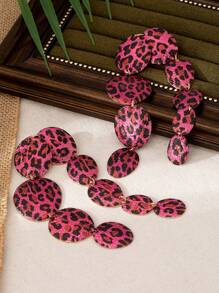 1 par de pendientes grandes y exagerados con estilo de parche agrietado, moda de estilo callejero para mujeres