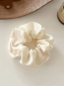 5pcs/Set Women Plain Fabric Large Scrunchies Hair Ties, Elastic Hair Bands For Ponytail & Bun, Vintage Elegant, Suitable For Daily Use Scrunchy Hair Ties, Casual