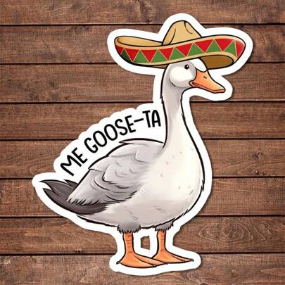 1/2/5 件 Goose Me Goose-Ta 贴纸 | 有趣又奇特的乙烯基贴花，适用于计划本、日记本和笔记本电脑 | 可爱又贴心的设计，适合冥想、健康爱好者和书籍爱好者 | 时尚、艺术、积极肯定贴纸