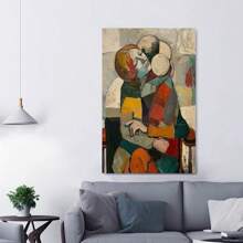 Room Decor Abstract Figures Rolled Canvas Art Print,  Creative Wall Decor, Cloth Material, Modern Artwork, With A01765 For Home And Office, Ideal Gift For Family Members