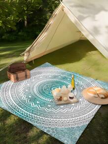 1 Stück leichte wasserdichte und sandabweisende Stranddecke, Outdoor Picknick Matte mit digitalem Schildkröten-Motiv, geeignet für Camping, Picknicks und Strände
