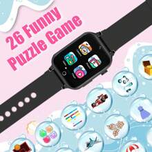 Đồng hồ trò chơi trẻ em, có 26 trò chơi giải đố, màn hình cảm ứng, camera HD, đồng hồ báo thức, đồ chơi cho trẻ từ 4-12 tuổi. Quà tặng sinh nhật cho bé trai bé gái (màu xanh) - Nhiều màu - Xem 2