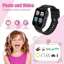 Đồng hồ trò chơi trẻ em, có 26 trò chơi giải đố, màn hình cảm ứng, camera HD, đồng hồ báo thức, đồ chơi cho trẻ từ 4-12 tuổi. Quà tặng sinh nhật cho bé trai bé gái (màu xanh) - Nhiều màu - Xem 5