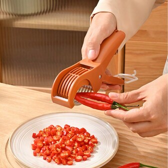 5 刀片不锈钢食物切碎机，多功能切碎机，适用于细香葱、紫菜、辣椒、大葱、芫荽等。
