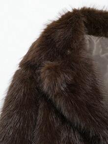 INDEFEIR 冬季新款女装欧洲美式仿皮草保暖宽松时尚外套