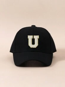 1pc Kids 26 Alphabet Baseball Cap, Fashionable Everyday And Back To School Accessory - Black - View 23