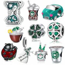 1 Peça Pingente de Café Premium Luxuoso, Charmoso e Delicado com Trevo de Quatro Folhas, Carro Esportivo, Cerveja, Carnaval, Árvore da Vida Familiar, Água de Coco Havaiana, Constelação, Destino, Adequado para Pulseira, Colar, Chaveiro, Contas, DIY Jóias, Presente de Luxo para Namorada