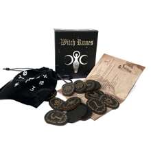 Juego de piedras rúnicas de madera Juego de runas de brujas 14 piezas Símbolo de runa grabado para adivinación - Negro - Ver 7