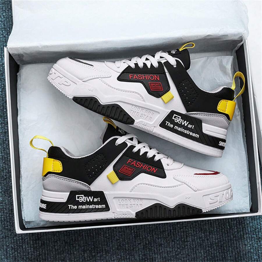 Pantofi casual pentru bărbați, pantofi sport, pantofi pentru skateboard la modă, încălțăminte de primăvară/vară pentru studenți - Negru - Vizualizare 1