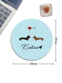 1pc Thick Customizable Mouse Pad ,Mouse Pad, Round Mouse Pad, Desk Mouse Pad,With Texture And Lycra Cloth, Washable, Anti Slip Rubber Base, Creative Personalized Wireless Computer Mouse Pad Back To School