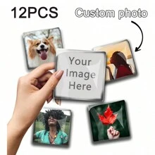 12 piezas de imanes personalizados para refrigerador, redondos/cuadrados, decoración de foto personalizada, imanes para notas en la cocina, de succión múltiple para uso doméstico, multifuncionales, ornamentales, reutilizables, exquisitos, elegantes, de alta calidad, coloridos, modernos, personalizados, únicos, regalos ideales para él, regalos ideales para ella, novio, papá, novia, mamá, familia, amigos, salón de té, hogar, jardín, oficina, para aniversarios, para el Día de San Valentín, para el Día de la Madre, para cumpleaños, para el Día del Padre, para graduaciones, para bodas, para inauguración de casa