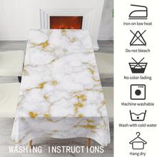 1 块金色大理石图案白色桌布，矩形涤纶桌布，非常适合餐饮、野餐、自助餐、节日晚宴、派对、宴会、餐厅和婚礼、西餐、厨房 - 彩色 - 查看 6