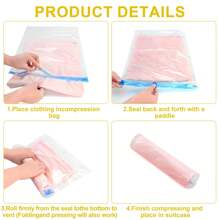 7 Packs Travel Compression Bags, Vacuum Bags For Travel, Space Saving Bags For Suitcases, Travel Essentials No Vacuum Needed, Travel Accessories For Packing Organizer