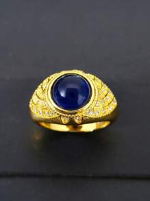 1 Stück Herren Mode Luxus blauer Zirkonia Ring, Hochzeit Verlobungs Party Schmuckgeschenk zum Valentinstag