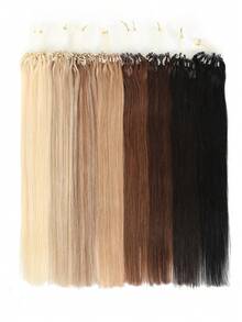 Micro Loop Hair Extensions Real Human Hair Nature Color 12-22inch Straight Invisible Premium Human Hair 50pcs Micro Loop Hair Extensions - S4/27 - Xem 3