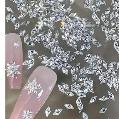 30 hạt đá giả kim cương giả hình thoi mini 3mm chất lượng cao, đá zirconia sáng bóng, dùng để trang trí móng tay, pha lê nghệ thuật làm móng 3D, đá trang trí móng tay, đá quý làm móng, đá giả kim cương giả dạng phẳng dùng để làm đồ thủ công, phụ kiện làm móng