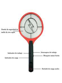 Handheld Electric Fly Swatter, Rechargeable Anti-Insect, Electric Mosquito Killer Racket, Indoor And Outdoor Fly Swatter For Mosquito And Flies Pests - 紅色 - 查看 9