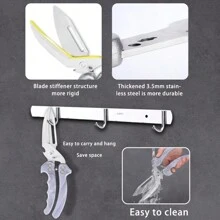 Heavy-Duty Poultry Scissors - Kitchen Scissors For Cutting Chicken, Poultry, Meat - Cutting Vegetables - Spring Reinforced - 1st Generation Marble - View 3